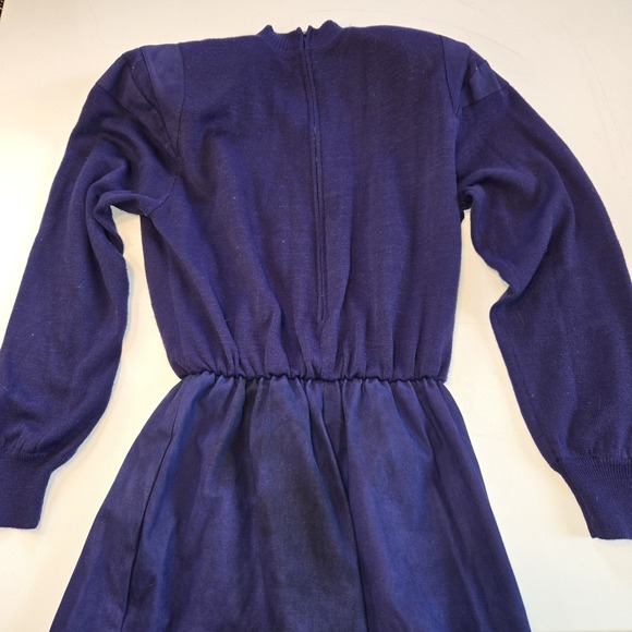 Ciao Ltd. Vintage Royal Purple Sweater Dress with Faux Suede Skirt Size 12‎ - Picture 9 of 12